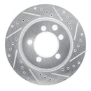 R1 74-81 Dodge W150 Front Right Drilled & Slotted Silver Brake Rotor