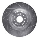 R1 17-22 Genesis G90 Front Right Drilled & Slotted Silver Brake Rotor