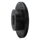 R1 83-89 Chrysler Conquest Front Left Drilled & Slotted Black Brake Rotor