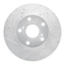 R1 05-15 Toyota Tacoma Front Drilled & Slotted Silver Brake Rotor Set