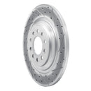 R1 14-23 Jeep Cherokee Rear Right Drilled & Slotted Geo-Carbon Rotor