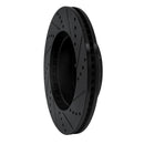 R1 00-07 Toyota TUNDRA Front Left Drilled & Slotted Black Brake Rotor
