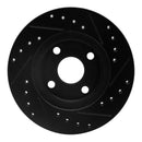 R1 92-95 Toyota Paseo Front Left Drilled & Slotted Black Brake Rotor