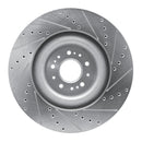 R1 17-22 Genesis G90 Front Left Drilled & Slotted Silver Brake Rotor