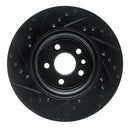 R1 17-19 Jaguar F-Pace Front Right Drilled & Slotted Black Brake Rotor