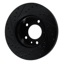R1 82-89 BMW 635CSI Front Right Drilled & Slotted Black Brake Rotor