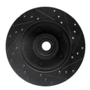R1 94-03 Ford E-150 Econoline Front Left Drilled & Slotted Black Brake Rotor