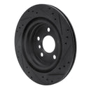 R1 16-26 BMW 228I Gran Coupe Rear Left Drilled & Slotted Black Brake Rotor