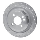 R1 09-14 Mini Cooper Clubman Rear Left Drilled & Slotted Silver Brake Rotor