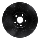 R1 09-15 Cadillac CTS Front Left Drilled & Slotted Black Brake Rotor