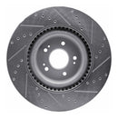 R1 18-20 Genesis G80 Front Left Drilled & Slotted Silver Brake Rotor