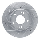 R1 21-25 Hyundai Elantra Front Drilled & Slotted Silver Brake Rotor Set