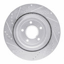 R1 2006-2013 Chevrolet Corvette Rear Right Drilled & Slotted Silver Brake Rotor