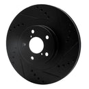 R1 01-08 Saab 9-2X Front Right Drilled & Slotted Black Brake Rotor