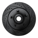 R1 97-99 Ford F-150 RWD Front Right Drilled & Slotted Black Brake Rotor