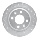 R1 86-98 Saab 9000 Rear Left Drilled & Slotted Silver Brake Rotor