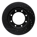 R1 77-79 Ford F-250 4WD (Excl Super Duty) Front Right Drilled & Slotted Black Brake Rotor