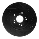 R1 07-16 Acura RDX Front Left Drilled & Slotted Black Brake Rotor