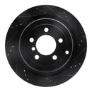 R1 06-12 Land Rover Range Rover Rear Right Drilled & Slotted Black Brake Rotor