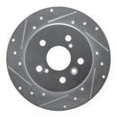 R1 00-04 Toyota Avalon Rear Left Drilled & Slotted Silver Brake Rotor