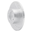 R1 74-79 Lotus Elite Front Right Drilled & Slotted Silver Brake Rotor