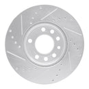 R1 03-11 Cadillac BLS (Mexico) Front Right Drilled & Slotted Silver Brake Rotor