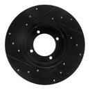 R1 70-73 Nissan 240Z Front Right Drilled & Slotted Black Brake Rotor