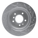 R1 91-95 BMW 540I Rear Left Drilled & Slotted Silver Brake Rotor