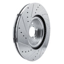 R1 20-25 Ford Explorer Front Right Drilled & Slotted Silver Brake Rotor
