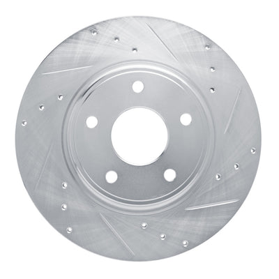 R1 12-20 Chrysler Town & Country Rear Right Drilled & Slotted Silver Brake Rotor
