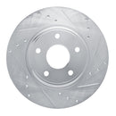 R1 12-20 Chrysler Town & Country Rear Right Drilled & Slotted Silver Brake Rotor