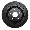 R1 09-15 Toyota Venza Front Right Drilled & Slotted Black Brake Rotor