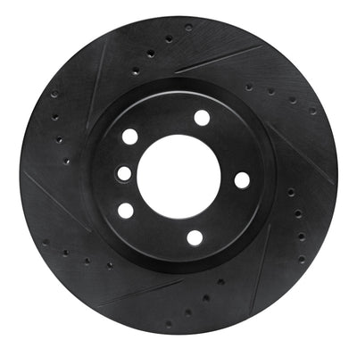 R1 95-02 BMW M3 Right Front Drilled & Slotted Black Brake Rotor