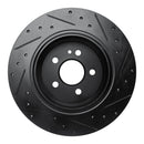 R1 00-05 Mercedes-Benz ML500 (USA/Canada) Rear Left Drilled & Slotted Black Brake Rotor
