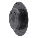 R1 99-11 Acura TL Rear Drilled & Slotted Black Brake Rotor Set