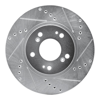 R1 04-11 Mitsubishi Endeavor Front Right Drilled & Slotted Silver Brake Rotor