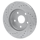 R1 91-96 Toyota Previa Front Right Drilled & Slotted Silver Brake Rotor