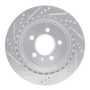 R1 03-11 Cadillac CTS Rear Right Drilled & Slotted Silver Brake Rotor