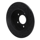 R1 04-08 Chrysler Pacifica Rear Left Drilled & Slotted Black Brake Rotor