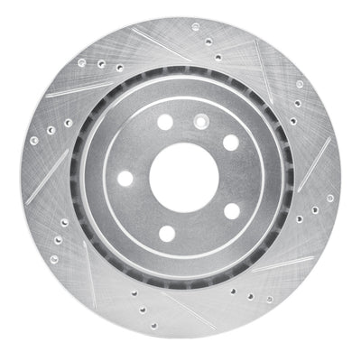 R1 14-19 Chevrolet Corvette Rear Right Drilled & Slotted Silver Brake Rotor