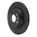 R1 16-26 BMW 228I Gran Coupe Rear Left Drilled & Slotted Black Brake Rotor