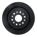 R1 19-25 Ram 1500 Rear Left Drilled & Slotted Black Brake Rotor