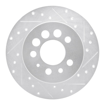 R1 1974-1995 Volvo 245 Rear Right Drilled & Slotted Silver Brake Rotor