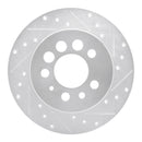 R1 1974-1995 Volvo 245 Rear Right Drilled & Slotted Silver Brake Rotor