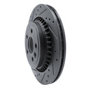 R1 10-17 Volvo XC60 Rear Left Drilled & Slotted Black Brake Rotor