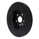 R1 20-25 Lexus RX350h Front Left Drilled & Slotted Black Brake Rotor