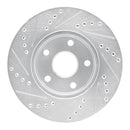 R1 91-97 Toyota Previa Front Right Drilled & Slotted Silver Brake Rotor