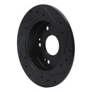 R1 06-11 Honda Civic Front & Rear Drilled & Slotted Black Brake Rotor Set
