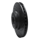 R1 2007-2008 BMW ALPINA B7 Front Right Drilled & Slotted Black Brake Rotor