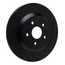 R1 04-07 Ford Freestar Rear Right Drilled & Slotted Black Brake Rotor
